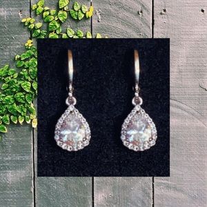 Halo Paved 1 ct. White Saffhire Earrings